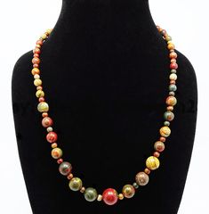 A natural gemstone Picasso Jasper necklace created from graduated beads, strung on cotton cord with an adjustable macrame closure. You can adjust the closures so that it measures as short as 19 inches long to as long as 27 inches. You can expand it to 27 inches so it easily slides over your head and then adjust it to the perfect length for your neckline. The round beads range in size from 4.2mm to 6.2mm to 8.1mm to 10.1mm to 12mm. Wearing your crystal jewelry is one of the easiest ways to enhanc Morpho Butterfly, Blue Morpho, Picasso Jasper, Jasper Necklace, Cotton Cord, Butterfly Wings, Bead Necklace, Crystal Jewelry, Round Beads