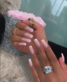 Ongles Nail Art, Light Pink Acrylic Nails, Pink Tip Nails, Nail Appointment, Light Pink Nails, Awesome Nails, French Tip Acrylic Nails