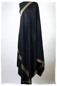 (1) Le Classique Onyx - Grand Pashmina Shawl — Seasons by The Kashmir Company Luxury Formal Pashmina Shawl, Elegant Shawl With Embroidered Border, Luxury Pashmina Shawl For Formal Occasions, Elegant Shawl With Embroidered Border In Traditional Drape, Elegant Pashmina Shawl With Embroidered Border, Elegant Black Ceremonial Dupatta, Black Pashmina Shawl For Formal Occasions, Black Formal Pashmina Shawl, Formal Pashmina Shawl In Traditional Drape