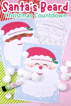 santa's beard christmas count down activity for kids