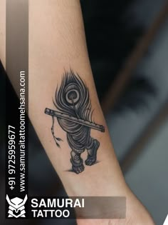 Krishan Ji Tattoo Design, Krishna Ji Tattoo, Krishna Flute Tattoo Design, Krishna Feather Tattoo, Lord Krishna Tattoo Design, Morpankh Tattoo, Dwarkadhish Tattoo, Small Coverup Tattoo, Coverup Tattoo Designs