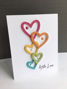 a card with some hearts on it