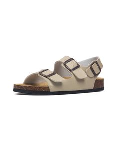 Beige Beige Open Toe Sandals With Tang Buckle, Beige Slingback Sandals With Buckle And Round Toe, Beige Slingback Sandals With Buckle Closure And Round Toe, Beige Double Strap Sandals With Buckle Closure, Closed Toe Beige Sandals With Buckle Closure, Casual Adjustable Slingback Sandals With Buckle, Beige Closed Toe Sandals With Buckle Closure, Casual Adjustable Slingback Sandals With Buckle Closure, Casual Beige Slingback Sandals With Buckle