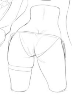 Drawing Female Buttocks, Legs Female Drawing, Lingerie Drawing Reference, How To Draw Butts, How To Draw Thighs, Shorts Drawing, Pants Drawing, Body Sketches