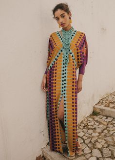 Women's guest tunic dress | NORA | CHERUBINA – Cherubina Official Multicolor V-neck Maxi Dress For Party, Vibrant Print V-neck Midi Dress For Party, Bohemian Midi Dress With Vibrant Print For Party, Bohemian V-neck Midi Dress For Party, Printed V-neck Evening Dress, Bohemian V-neck Midi Dress For Cocktail, Spring V-neck Kaftan With Digital Print, Bohemian V-neck Midi Cocktail Dress, Multicolor Long Party Dress