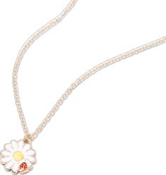 Dainty White Metal Charm Necklaces, White Metal Jewelry With Flower Charm, White Flower Metal Necklace, White Flower Metal Necklaces, White Charm Necklace With Delicate Chain, White Metal Flower Necklace, White Metal Charm Necklace With Delicate Chain, Cute White Jewelry With Adjustable Chain, White Metal Jewelry For Spring