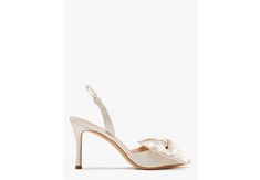 Happily Slingback Pumps | Kate Spade New York Bridal Bow, Kate Spade Heels, Ivory Bridal, Bow Sandals, Sandal Heels, Sheep Leather, Best Day Ever, Slingback Pump, Kate Spade New York