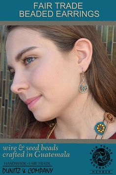 Enjoy classic Boho style with these small beaded teardrop earrings which are ethically made in Guatemala and part of Dunitz & Company's fair trade jewelry collection. Click to discover assorted colors to match any retro fashion outfit you have. These are affordable and make great gifts too. Classic Boho Style, Beaded Teardrop Earrings, Retro Fashion Outfits, Small Dream Catcher, Embroidered Jewelry, Fair Trade Jewelry, Earrings Classic, Handmade Fair, Trade Beads