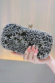 Perfect handbag for all occasions.It is an absolutely must have for girls, or women with a passion for fashion style. These elegant designed women bag is a good match with vintage dresses, any casual dresses or any other style outfit.Great for everyday wear, a night out, club, or a country music concert. Embellished Handheld Clutch For Evening, Handheld Evening Bag With Rhinestones For Night Out, Elegant Black Beaded Bags, Evening Handheld Clutch With Rhinestones, Embellished Black Clutch Bag, Black Embellished Clutch Bag, Handheld Rhinestone Clutch For Evening, Black Beaded Evening Bag For Wedding, Rhinestone Handheld Evening Bag For Party