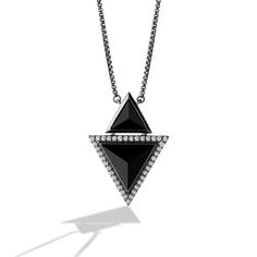 Star Wars Darth Vader™ WOMEN'S Diamond NECKLACE 1/4 CT.TW White Diamonds Onyx Silver with Black Rhodium Front view White Diamond Necklace, Blue Sapphire Necklace, Women's Necklace, Sapphire Necklace, Black Rhodium, Online Jewelry Store, Metal Necklaces, White Diamonds, Diamond Stone