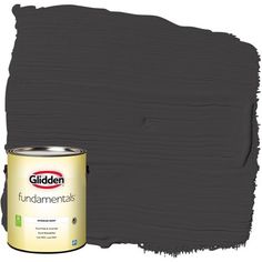 the paint is dark grey and has a yellow tin on it, with a white background