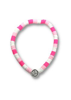 Adorn your arm with the Volleyball Pink Bracelet and let good energy and compliments flow. Stack this beaded beauty with other accessories and enjoy a daily reminder of self-love, kindness and positive vibes! 3 Bracelets for $15,  No Code Needed! Beaded Volleyball Bracelet Pattern, Pink Out Volleyball, Volleyball Bracelets, Dig Pink, Volleyball Accessories, Volleyball Senior Night, Iphone Watch Bands, Volleyball Gifts, Iphone Watch