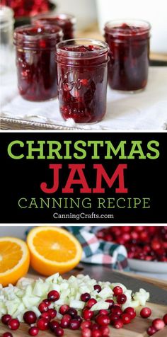 christmas jam canning recipe with oranges and cranberries