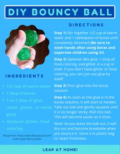 the instructions for how to make diy bouncy balls