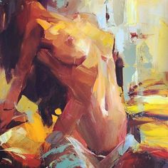 an abstract painting of a nude woman