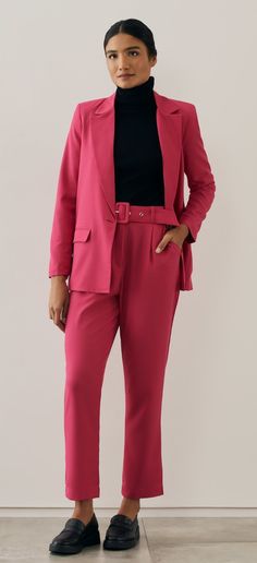 Blazer Suit For Women, Pink Pants Suit, Oversize Blazer, Formal Wear Women, Plus Size Blazer, Suit For Women, Scuba Fabric, Pink Suit, Blazer Set