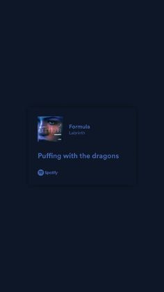 an image of a dark background with the text puffining with the dragon's