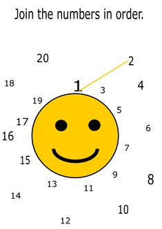 a yellow smiley face with numbers in order