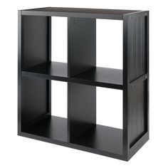 Winsome Wood Timothy 2x2 Storage Cube Shelf in Black Shelf With Baskets, Bookshelf Room, Cubby Organizer, Decorative Bookshelves, Cube Shelf, Black Shelf, Decorative Shelving, Shelf Black, Wainscoting Panels