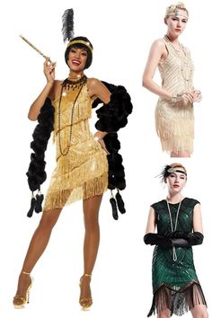 Estilo Charleston, Flapper Girl Costumes, Gatsby Party Outfit, Gatsby Outfit, 20s Costume, Flapper Halloween, 20s Fashion Dresses, Roaring 20s Fashion, Flapper Girls