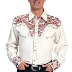 Scully P-634-Nat-S Mens Western Shirt - Natural Men's Button Down Shirt Size Xl Men's Size Extra Large Pre-Owned In Excellent Conditions / Like New Without Tags Product Details Poly/Rayon Blend Snap Front Shirt. Floral Tooled Embroidery (Front/Back) And Cuff. Machine Wash Cold Hang Dry. Imported. Features Poly/Rayon Blend Snap Front Shirt. Floral Tooled Embroidery (Front/Back) And Cuff. Machine Wash Cold Hang Dry. Collection - Western Shirts Material - 65% Polyester 35% Rayon Color - Natural Gen Western Style White Shirt For Fall, White Western Shirt For Fall, White Long Sleeve Shirt For Rodeo, Fitted Cream Shirt For Fall, Fitted Cream Shirt With Button Closure, Mens Western, Natural Man, Men's Button Down Shirt, Western Shirt