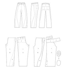 the sewing pattern shows how to cut and sew pants for each individual person's body