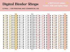 digital binder rings for personal and commercial use - 12 png / jpg, 1 for personal and commercial use