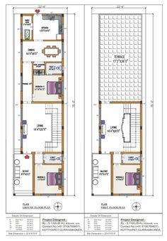 two story house plans with floor plans and measurements