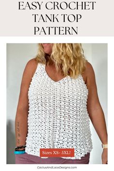 an easy crochet tank top pattern for women