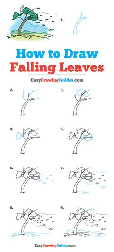 how to draw falling leaves for kids