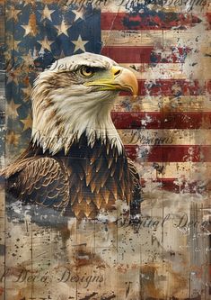 American Grunge Bald Eagle 1 (#F067)-Decoupage Paper Hunting Backgrounds, Rice Craft, Patriotic Photography, Eagle Quilt, 4th Of July Images, Patriotic Images, Deadpool Funny, American Flag Art, Patriotic Pictures