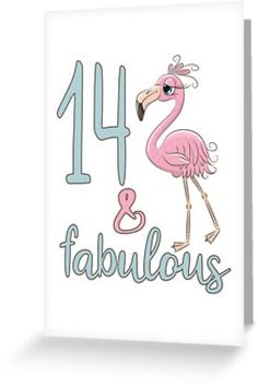 a pink flamingo with the number 11 and fabulous