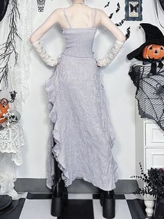 Experience the romantic beauty of our Gothic lolita angelic cami with vibrant flower decorations. The lace patchwork adds a touch of elegance, while the elastic back waist and lace-up corset provide a perfect fit. The irregular layered skirt in silver grey creates a unique and alluring look. Available in S, M, and L fo Lace Patchwork, Gothic Dress, Halloween Sale, Vibrant Flower, Layered Skirt, Gothic Lolita, Body Shape, Gothic Fashion, Skirt Outfits