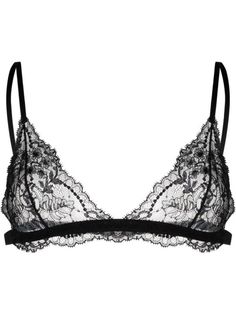 Dolce & Gabbana Floral Lace Bra - Farfetch Clown Demon, Womens Nightwear, Demon Oc, Chiffon Halter Dress, Bra Items, Black Lace Lingerie, Denim Corset, Cotton Bras, Black Lace Bra