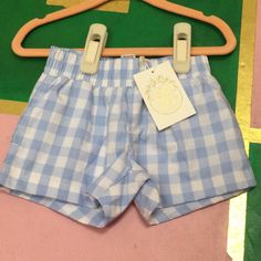 Nwt Tbbc Sheffield Shorts In Blue Gingham Preppy Short Bottoms With Elastic Waistband, Preppy Fitted Blue Shorts, Preppy Summer Shorts For School, Cute Summer Shorts For School, Blue Fitted Preppy Shorts, Fitted Preppy Blue Shorts, Preppy Gingham Cotton Bottoms, Cute Gingham Shorts For Summer, Preppy Cotton Bottoms With Elastic Waistband