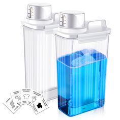 two plastic containers with ice cubes in them