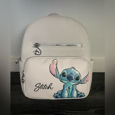 Brand New With Tag Measurement Approx : 11.5” X 8.5” X 4 White Softback Backpack For On-the-go, Lilo And Stitch Backpack, Disneyland Backpack, Disney World Backpack, Mickey Mouse Backpack, Stitch Backpack, Bucket Backpack, Cinch Sack, Sequin Backpack