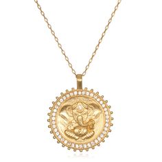 Ganesha Hindu God, Path to Success Necklace – Satya Online Ganesha Pendant, Satya Jewelry, Mandala Necklace, Lotus Pendant, Journey To Success, Path To Success, Topaz Stone, Spiritual Jewelry, White Topaz