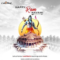 happy ram navami with an image of lord rama on the top of it