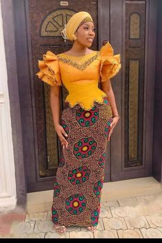 Brocade Styles, Latest Ankara Gown, Ankara Outfits, Ankara Styles For Women, Ankara Long Gown, Core Fashion, Ankara Skirt And Blouse, African Styles