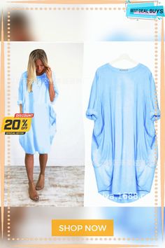 Women's Casual Loose Pocket Long-sleeved Plus-size Dress Long Sleeve Summer Dresses With Pockets, Spring Crew Neck Dress With Pockets, Casual Half Sleeve Solid Color Dress, Summer Dresses With Pockets And Crew Neck, Spring Dresses With Pockets And Half Sleeves, Casual Oversized Half-sleeve Dress, Casual Oversized Half Sleeve Dress, Oversized Half Sleeve Casual Dress, Summer Daywear Crew Neck Dresses