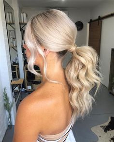 Easy Quick Hairstyles, One Ponytail, Ponytail Blonde, Ponytail Braided, Ponytail High, Wedding Ponytail Hairstyles, Bridal Ponytail, Bridesmaid Hair Inspo, Wedding Ponytail