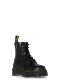 Upper: 100% Leather Lining: 80% Leather, 20% Textile Sole: 100% Rubber | Dr. Martens Women's Jadon Platform Boots in Black | FW23/24 Classic High Ankle Leather Lace-up Boots, Classic Ankle-high Combat Boots With Leather Footbed, Round Toe Lace-up Boots With Leather Lining For Work, Leather Lined Round Toe Lace-up Boots For Work, Leather Lined Lace-up Boots With Round Toe For Work, Workwear Lace-up Boots With Leather Lining And Round Toe, Spring Leather Combat Boots With Flat Heel, Classic Leather High Ankle Work Boots, Classic High Ankle Leather Work Boots