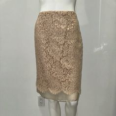 Kay Unger Beige Lace Skirt Size 6 Brand New, Never Worn Original Price $250 Beige Lace Long Skirt, Beige Silk Relaxed Skirt, Formal Beige Skirt For Summer, Formal Beige Summer Skirt, Beige Formal Summer Skirt, Beige Midi Skirt For Evening, Beige Silk Skirt For Formal Occasions, Fitted Beige Skirt For Evening, Elegant Beige Mini Pencil Skirt