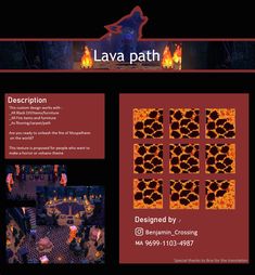 the website for lava path is displayed in red and black colors, with an image of flames