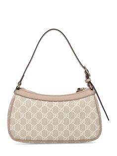 Height: 15cm Width: 26cm Depth: 6cm. Handle drop: 18cm. Gucci Cosmogonie. Adjustable leather strap. Top zip closure. Leather details. All over GG pattern placement may vary Gucci Ophidia, Versace Brand, Gg Monogram, Ski Accessories, Strap Top, Sports Accessories, Flat Espadrilles, Canvas Shoulder Bag, Swim Accessories