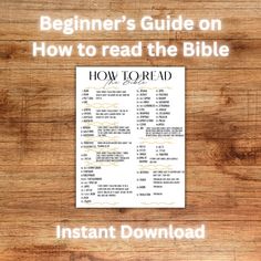 the beginner's guide on how to read the bible, with text overlay