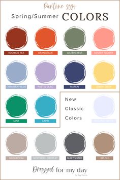 The Trending COLORS of Spring/Summer 2024 - Dressed for My Day Spring Pantone, Summer Color Trends, Trending Colors, Summer Shades, Summer Color Palette, Spring Summer 2024