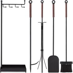 three different types of brooms and cleaning tools