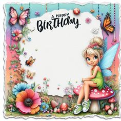 Happy Birthday Logo, Cute Iphone Wallpaper Tumblr, Birthday Logo, Fairy Garden Birthday Party, Happy Birthday Kids, Magical Birthday, Tinkerbell Party, Birthday Quotes Funny For Him, Birthday Photo Frame